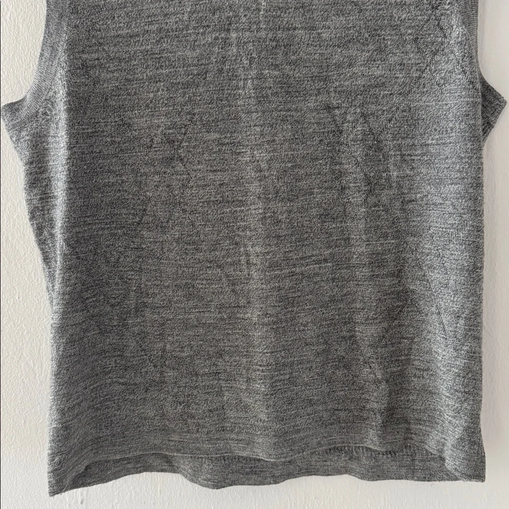 Alfani Sweater Vest Mens Large Gray MERINO WOOL Diamond Soft Knit